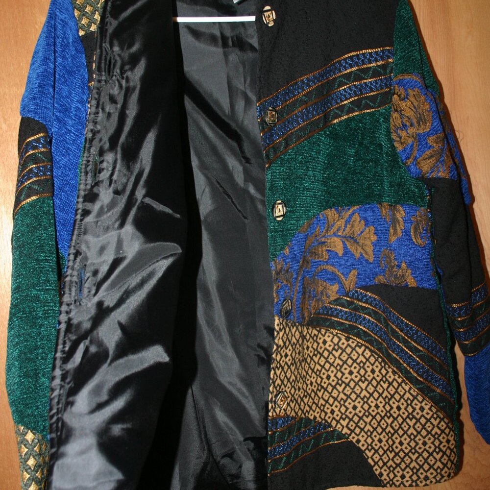 Indigo Moon Multi-Colored Patchwork Tapestry Ladi… - image 4